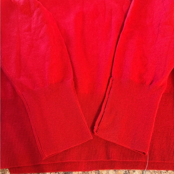 NWT JM Collection Womens XXL Red Long Sleeve Sweater Buttons On Sleeves Cozy - Picture 10 of 16
